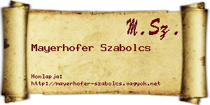 Mayerhofer Szabolcs névjegykártya