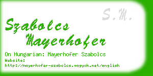 szabolcs mayerhofer business card